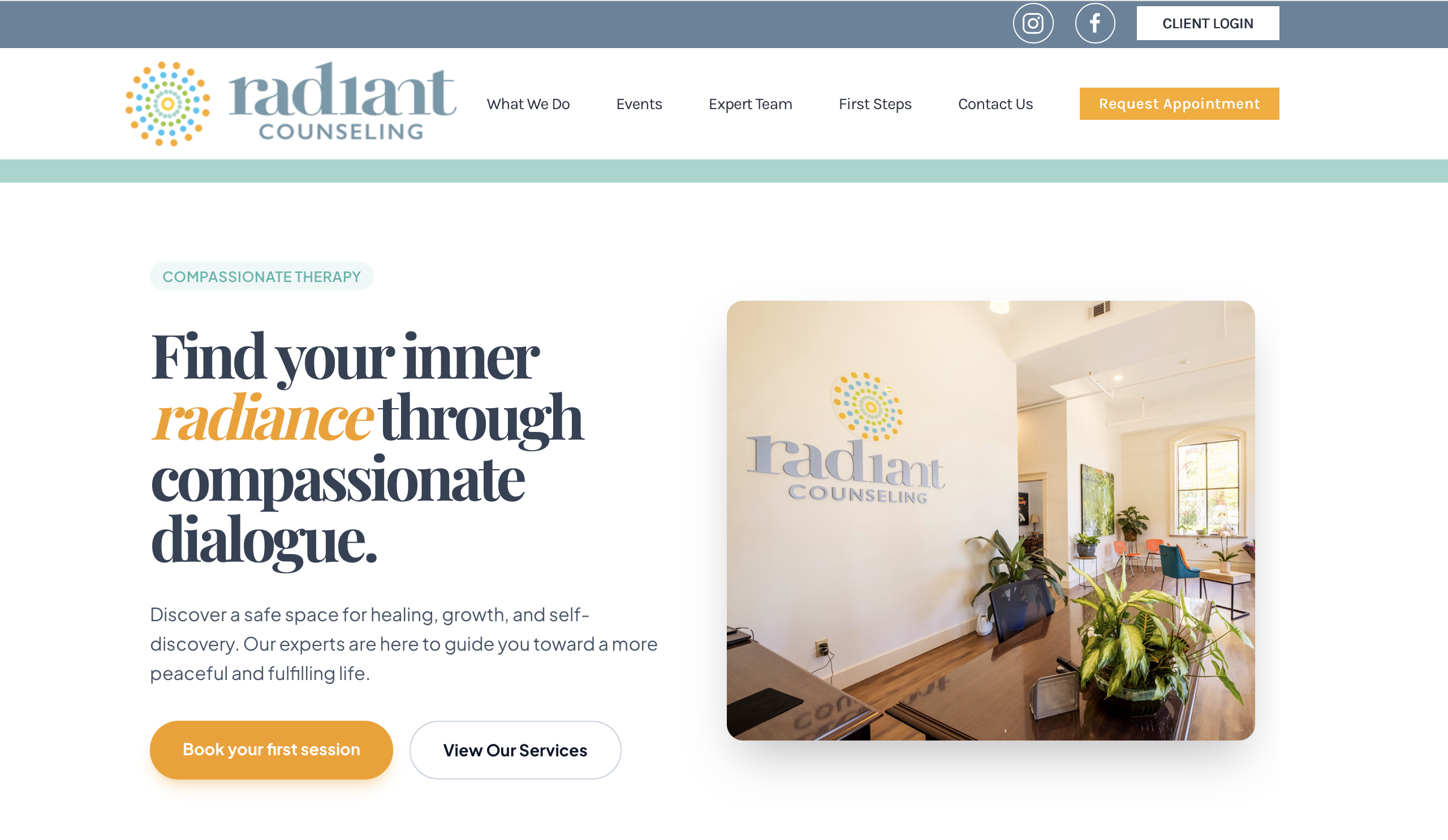 Radiant Counseling homepage